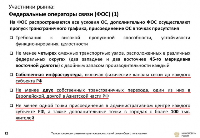 Концепция развития мультисервисных сетей связи:  Минкомсвязь против всех