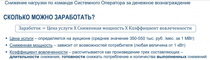Плановое снижения потребления электроэнергии, как источник дохода