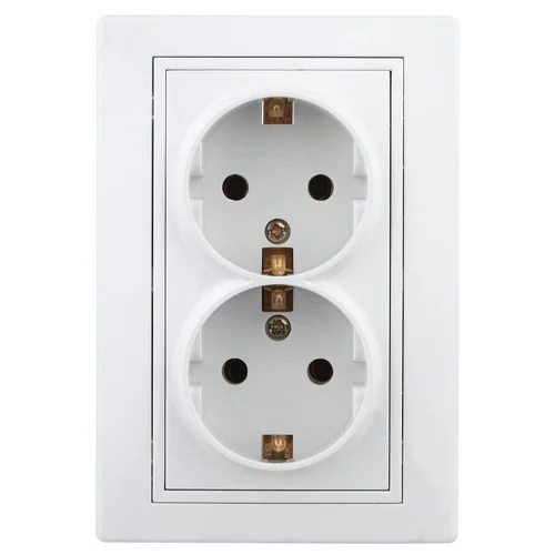 Розетка 2-м СП Plano 1-205-01 16А IP20 250В 2х2P+E Schuko бел. Intro Б0053915