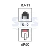 Розетка телефонная 2-м ОП RJ14 (6P4C) кат.3 бел. Rexant 03-0002