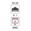 Розетка компьютерная 1-м ОП RJ45 кат.5E UTP неэкранир. бел. Rexant 03-0121