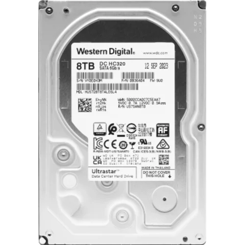 Жесткий диск WD SATA-III 8Tb 0B36404 HUS728T8TALE6L4 Ultrastar DC HC320 (7200rpm) 256Mb 3.5"