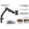 Кронштейн для мониторов ЖК Kromax OFFICE-8 черный 15"-32" макс.8кг настольный поворот и наклон верт.