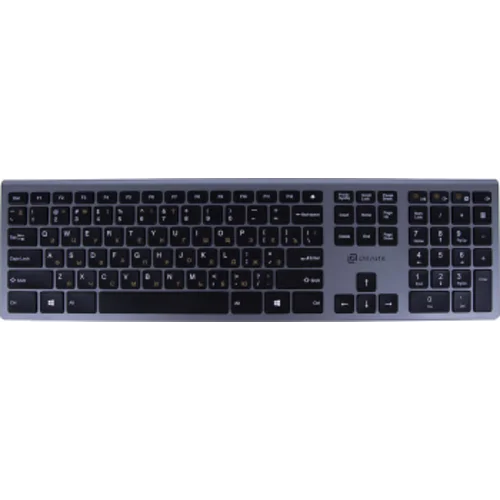Клавиатура Оклик 890S серый USB беспроводная slim
