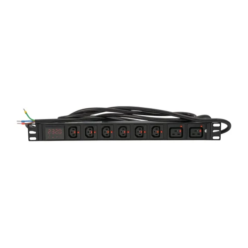 Блок розеток серии SNR-PDU с локальным измерением на 6хС13 и 2xC19 с фиксаторами, шнур питания 3м 3x2.5мм² без вилки, 230В, 16A