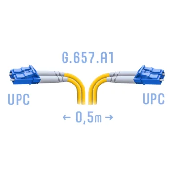 Патчкорд оптический B-Optix LC/UPC SM G.657.A1 Duplex 0,5 метра