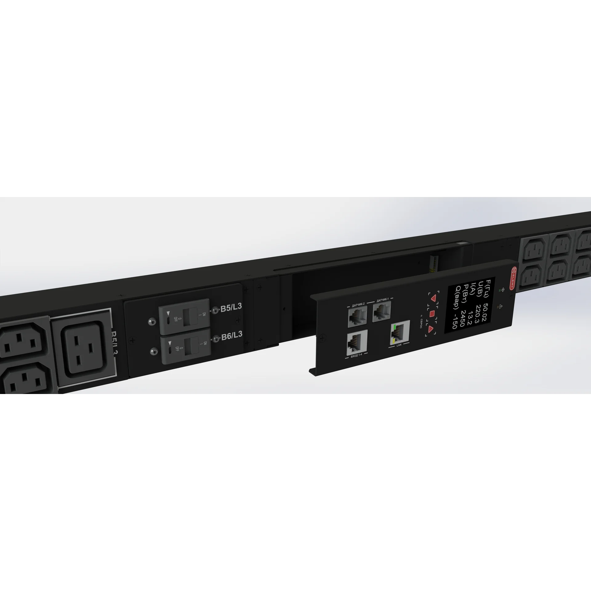 Блок розеток интеллектуальный iPDU-6011: ZeroUnit, 230V, 32А, in IEC60309 P+N+E, out (6) C19; (36) C13 без фиксации