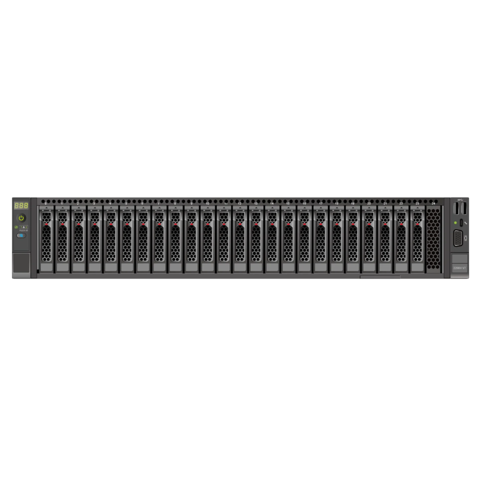 Серверная платформа xFusion 2288H V7, 2U, Scalable Gen4/5, 32xDDR5, 24xSFF SAS/SATA/NVMe, резервируемый БП