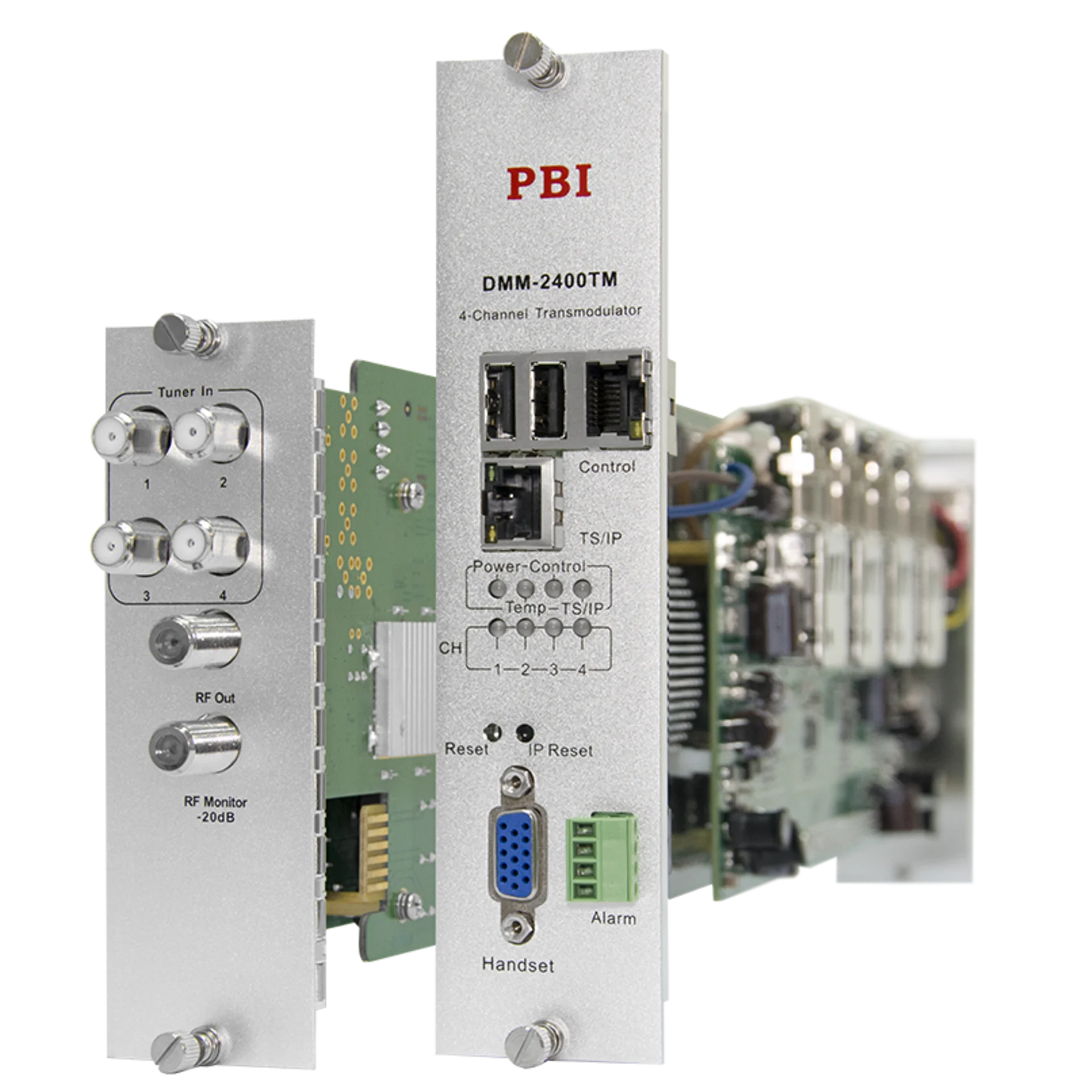 Модуль 4-тюнерного трансмодулятора QAM DMM-2400TM-30S2C на 4 DVB-C для цифровой ГС PBI DMM-1000