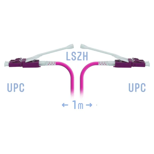 Патчкорд оптический LC/UPC-LC/UPC MM (OM4) Duplex (HD) 1 метр, 2мм