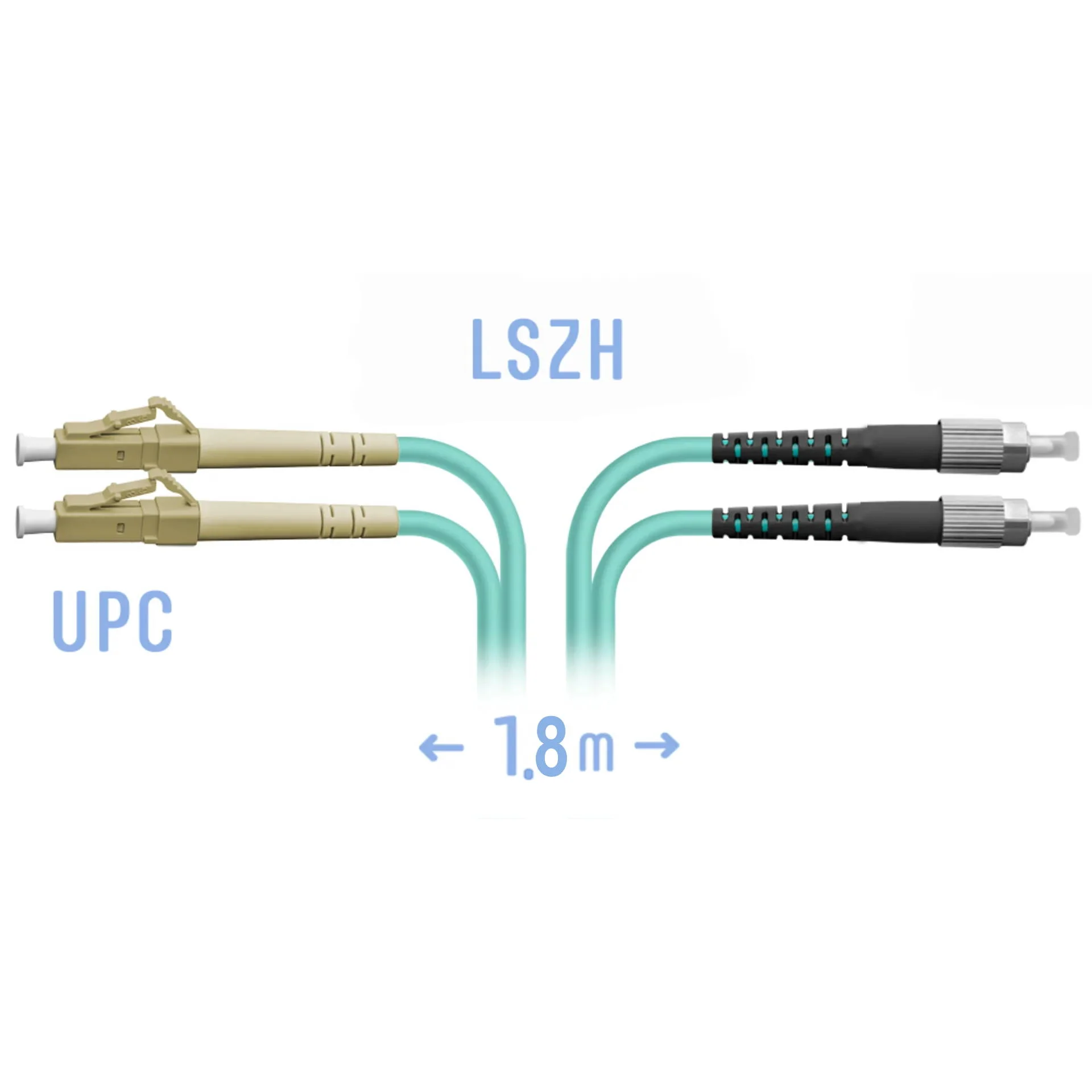 Патчкорд оптический LC/UPC-FC/UPC MM Duplex 1,8 метра