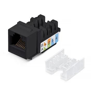Вставка Keystone Jack RJ-45, категория 5e, заделка тип 110, черная, со стяжкой