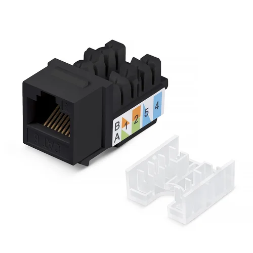Вставка Keystone Jack RJ-45, категория 5e, заделка тип 110, черная, со стяжкой