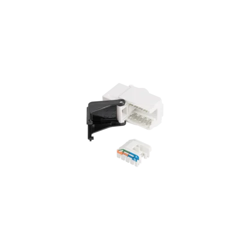Модуль-вставка NIKOMAX типа Keystone, Кат.5е (Класс D), 100МГц, RJ45/8P8C, самозажимной, T568A/B, неэкранированный, белый - гарантия: 5 лет расширенна