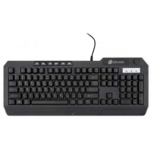 Клавиатура Оклик 715G черный USB Multimedia for gamer LED (1680657)