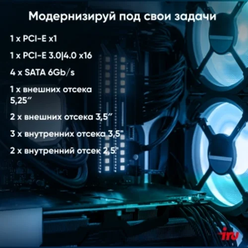 ПК IRU Home 310H6SE MT i3 12100 (3.3) 16Gb SSD1Tb UHDG 730 Free DOS GbitEth 400W черный (1994647)