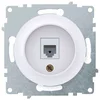 Розетка компьютерная 1-м СП Florence RJ45 кат.5E механизм бел. (1E20701300) OneKeyElectro 2172770