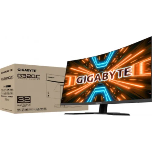 Монитор Gigabyte 31.5" G32QC A черный VA LED 1ms 16:9 HDMI HAS 350cd 178гр/178гр 2560x1440 165Hz DP