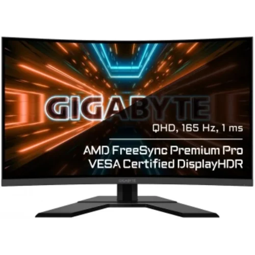 Монитор Gigabyte 31.5" G32QC A черный VA LED 1ms 16:9 HDMI HAS 350cd 178гр/178гр 2560x1440 165Hz DP