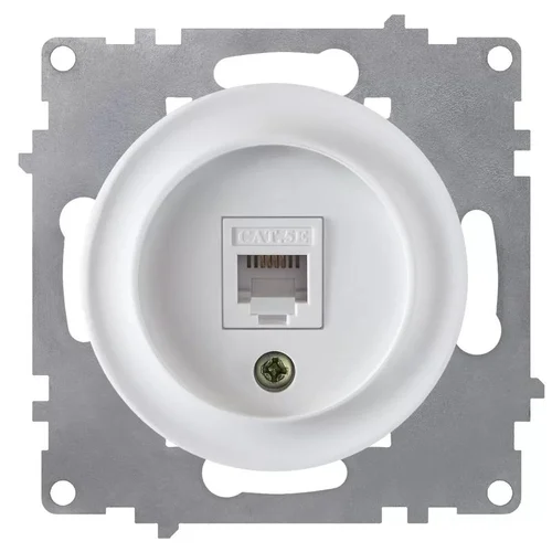 Розетка компьютерная 1-м СП Florence RJ45 кат.5E механизм бел. (1E20701300) OneKeyElectro 2172770