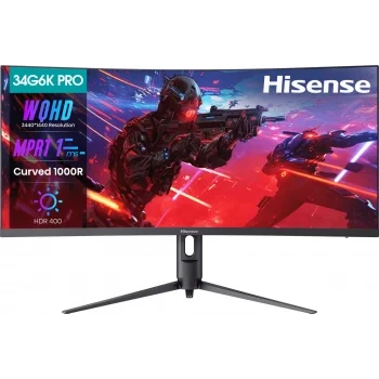 Монитор Hisense 34" 34G6K-PRO черный VA LED 1ms 21:9 HDMI M/M матовая 4000:1 280cd 89гр/89гр 3440x14