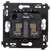 Розетка 1-м СП 2мод. Avanti "Черный квадрат" 16А IP20 2P+E защ. шторки черн. DKC 4402003