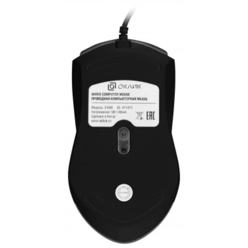 Мышь Оклик 245M черный оптическая (1000dpi) USB (3but)