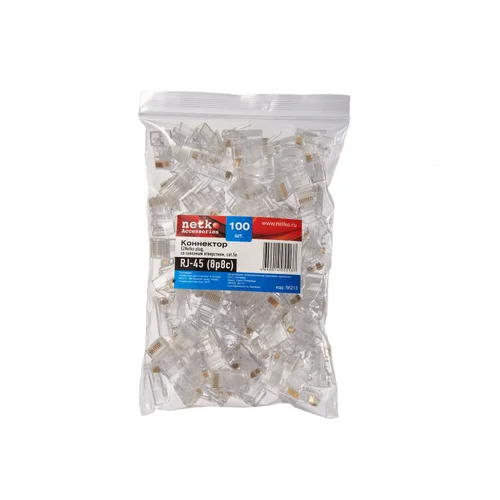 Коннектор RJ-45 (8p8c) cat.5е со сквозным отверстием EZNetko plug (8p8c) cat.5е неэкранированный