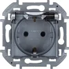 Розетка 1-м СП Inspiria 16А IP44 250В 2P+E защ. шторки с крышкой немецк. стандарт механизм алюм. Leg