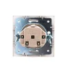 Розетка 1-м СП Mira 16А IP20 с заземл. защ. шторки с сер. вставкой керамика бел. LEZARD 701-0215-124