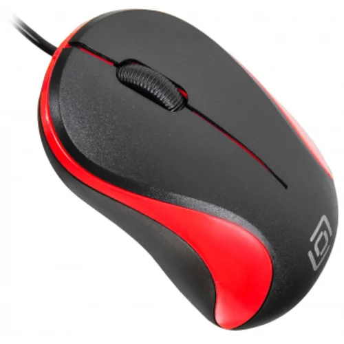 Мышь Оклик 115S черный/красный оптическая (1200dpi) USB для ноутбука (3but)