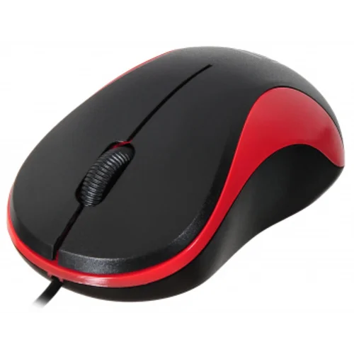 Мышь Оклик 115S черный/красный оптическая (1200dpi) USB для ноутбука (3but)