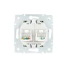 Розетка компьютерная + телефонная 1-м СП Vesna механизм крем. LEZARD 742-0388-143
