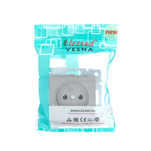 Розетка 1-м СП Vesna без заземл. ПБТ механизм платина LEZARD 742-3588-121B