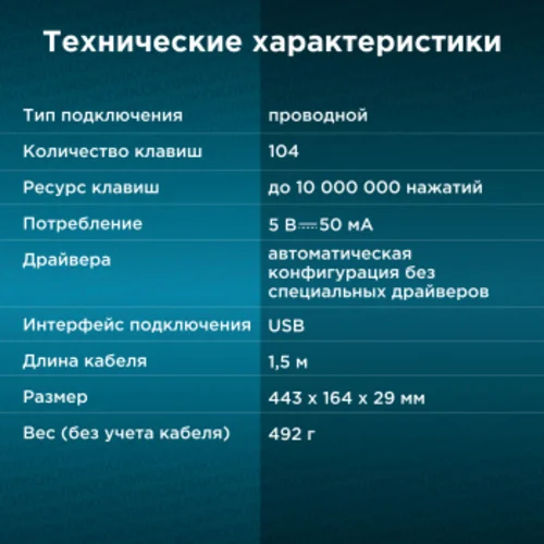 Клавиатура Оклик 170M черный USB (855272)