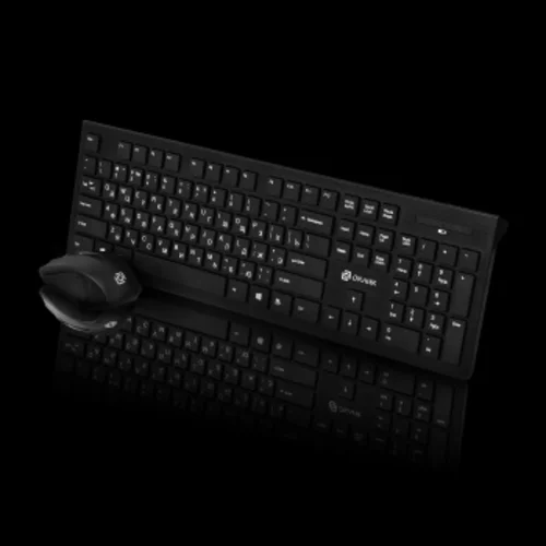 Клавиатура + мышь Оклик 250M клав:черный мышь:черный USB беспроводная slim (997834)