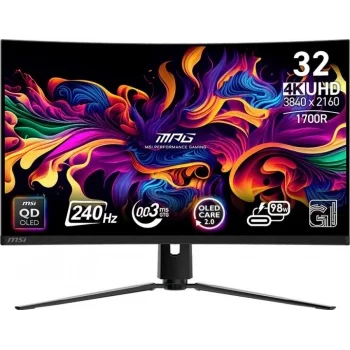 Монитор MSI 31.5" MPG 321CURX QD-OLED черный QD OLED LED 16:9 HDMI матовая HAS Piv 250cd 178гр/178гр