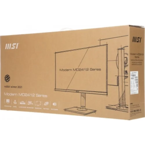 Монитор MSI 23.8" Modern MD2412P черный IPS LED 1ms 16:9 HDMI M/M матовая HAS Piv 300cd 178гр/178гр