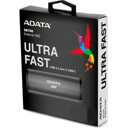 Накопитель SSD A-Data USB-C 2Tb ASE760-2TU32G2-CBK SE760 2.5" черный