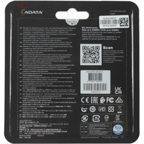 Накопитель SSD A-Data SATA-III 960GB ASU630SS-960GQ-R Ultimate SU630 2.5"