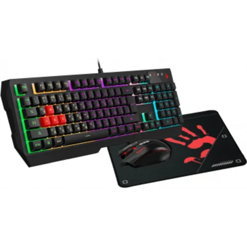 Клавиатура + мышь A4Tech Bloody B1700 клав:черный мышь:черный USB LED