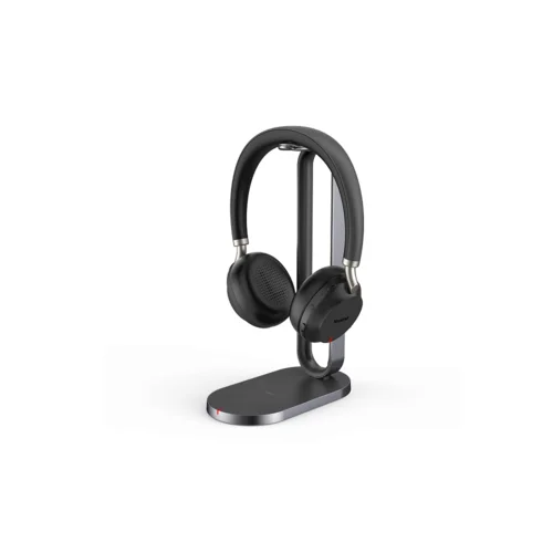Гарнитура BH76 UC Black USB-A, Беспроводная Bluetooth, HD звук, Зарядка Qi, Шумоподав., Черная