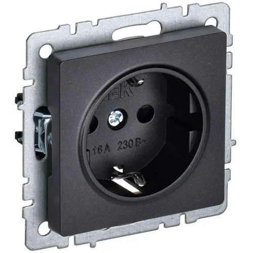 Розетка BRITE РС11-1-0-БрЧ 16А с заземл. без защ. шторки черн. IEK BR-R11-16-K02
