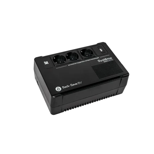 ИБП Back-Save BV Systeme Electric 600 ВА, автоматическая регулировка напряжения, 3 розетки Schuko, 230 В, 1 USB Type-A