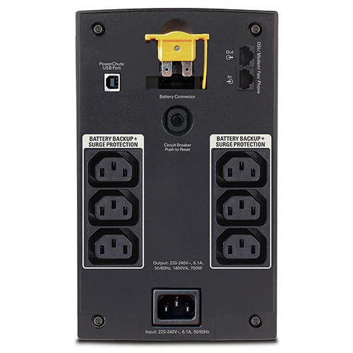 Источник бесперебойного питания Back-UPS, 700Вт/1.4 кВА, 230В, BX1400UI