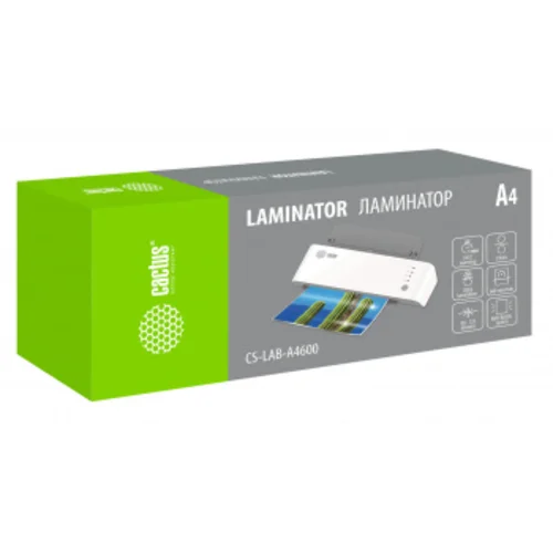 Ламинатор Cactus CS-LAB-A4600 белый A4 (80-150мкм) 60см/мин (2вал.) хол.лам. лам.фото реверс