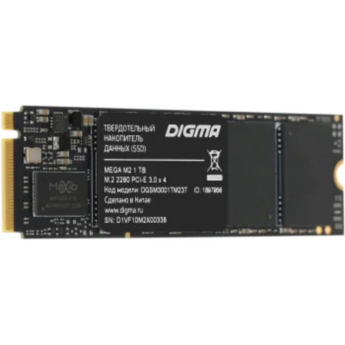 Накопитель SSD Digma PCIe 3.0 x4 1TB DGSM3001TM23T Mega M2 M.2 2280 0.6 DWPD