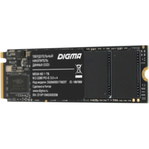 Накопитель SSD Digma PCIe 3.0 x4 1TB DGSM3001TM23T Mega M2 M.2 2280 0.6 DWPD