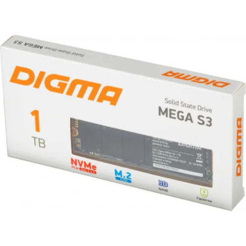 Накопитель SSD Digma PCIe 3.0 x4 1TB DGSM3001TS33T Mega S3 M.2 2280