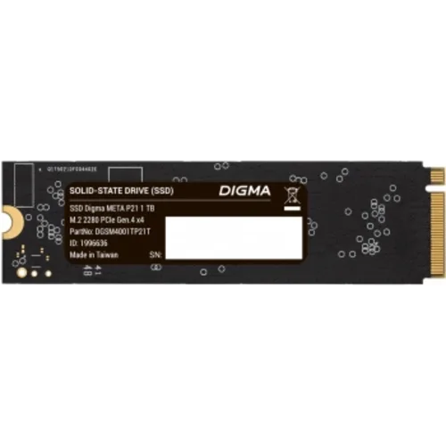 Накопитель SSD Digma PCIe 4.0 x4 1TB DGSM4001TP21T Meta P21 M.2 2280